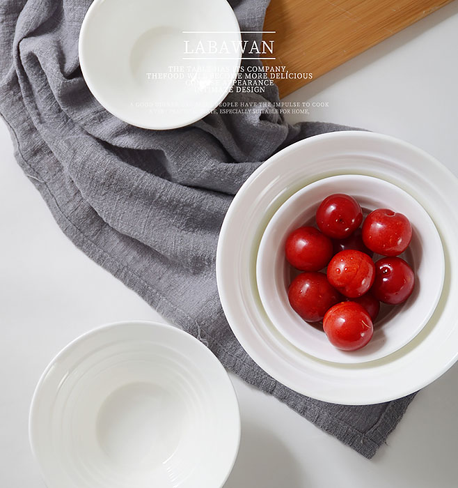 Chén thố gốm trắng đựng salad soup McAllen LB3987.