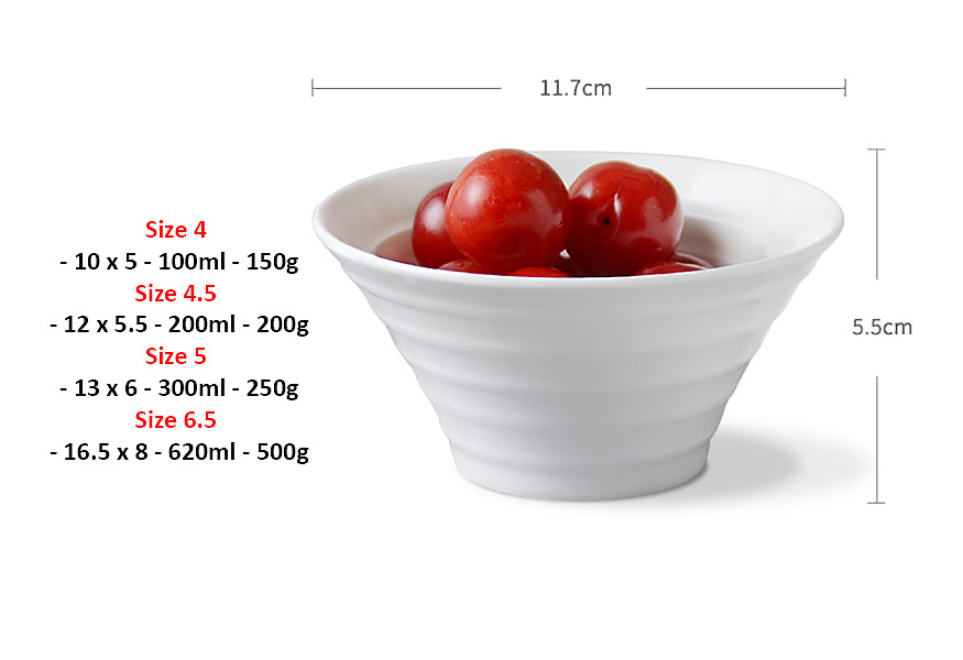 Chén thố gốm trắng đựng salad soup McAllen LB3987.