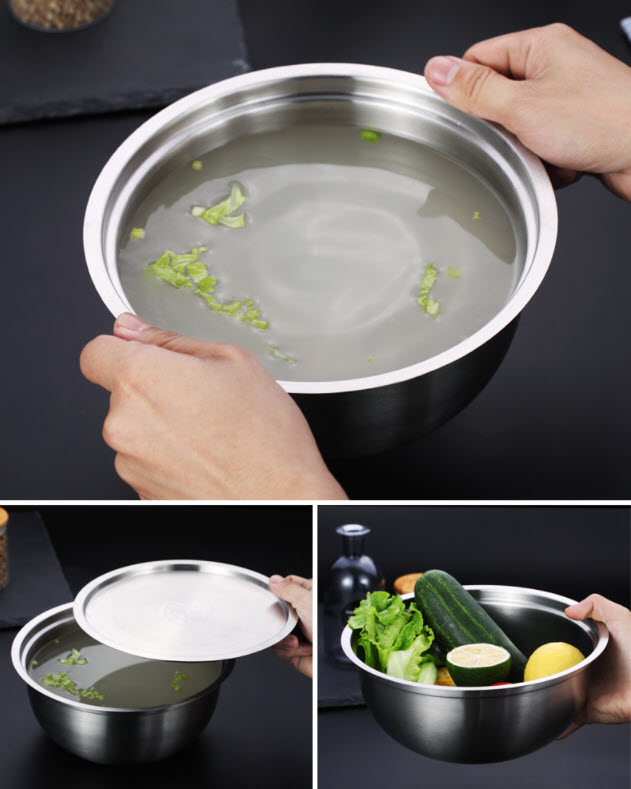 Tô trộn salad đựng thức ăn inox 304 có nắp A07026