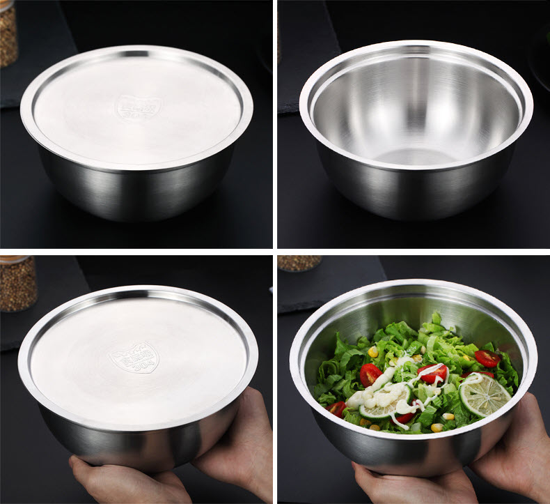 Tô trộn salad đựng thức ăn inox 304 có nắp A07026