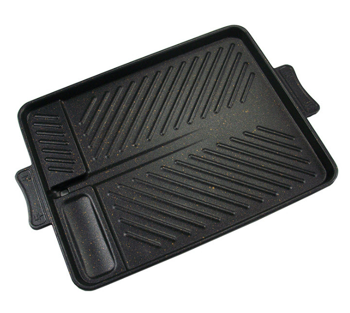 Vỉ nướng thịt 33x26cm nhôm đúc phủ đá Maifan có rãnh thoát dầu VN02