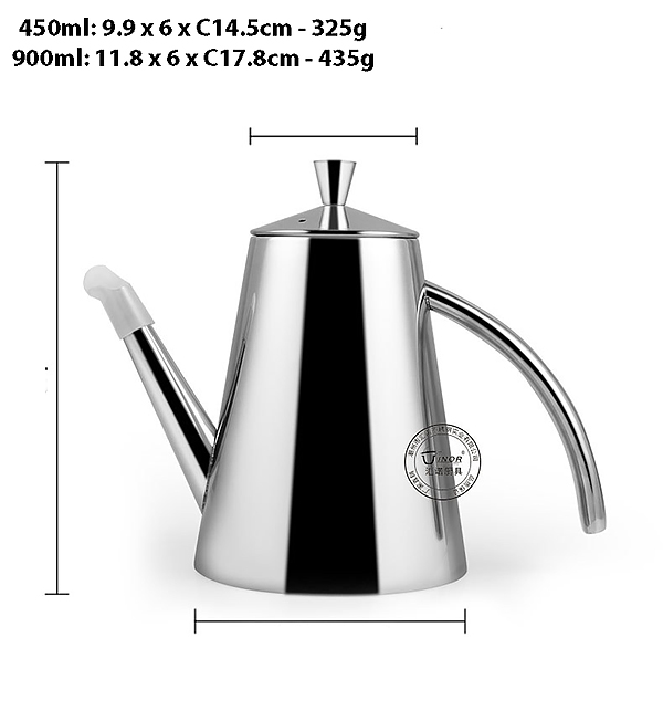 Bình đựng dầu inox 304 nắp hình nón Huinuo HN304YH02.