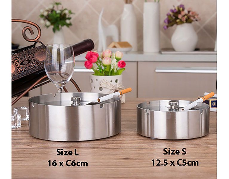 Gạt tàn inox 201 có nắp chặn Histeel HS002