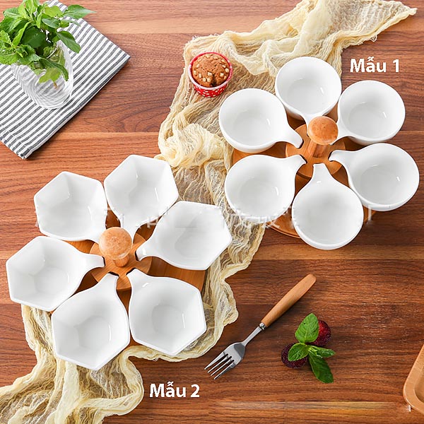 Khay đựng bánh kẹo trái cây gốm sứ Hong HM002.