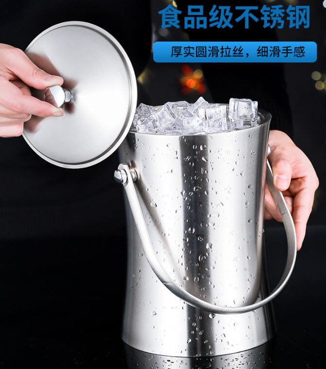 Xô đá inox 304 cách nhiệt 2 lớp Minhu MH022