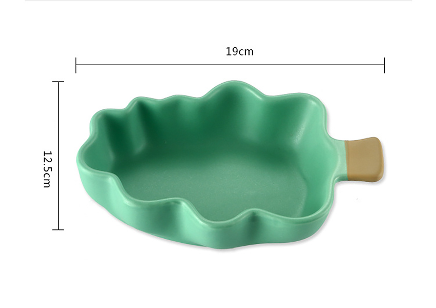 Khay dĩa sứ ceramic hình cây lá Ximi XM010.