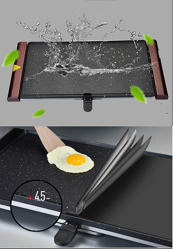 Vỉ nướng điện hợp kim nhôm phủ vân đá Cooking PY38
