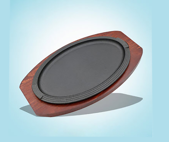 Chảo gang oval 29cm đế gỗ Shenzhen SL2103.