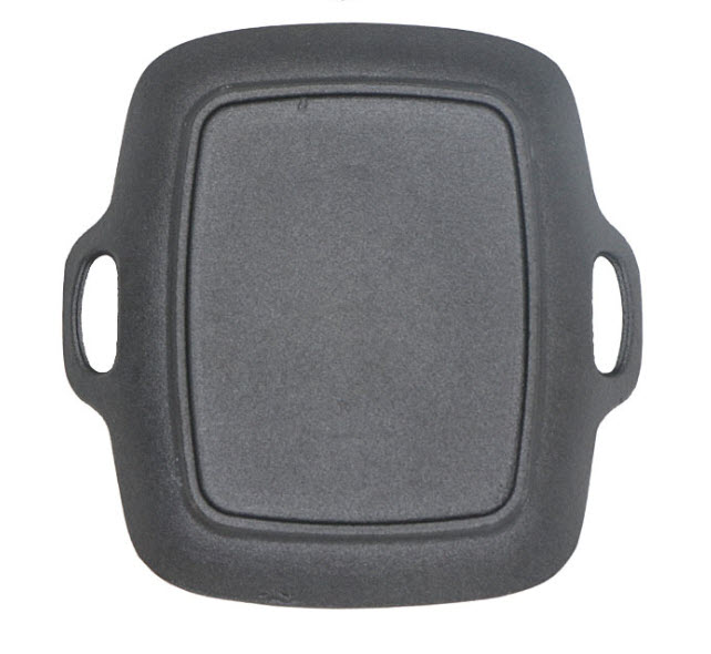 Chảo gang vuông 2 quai cầm đế gỗ OEM SL2158