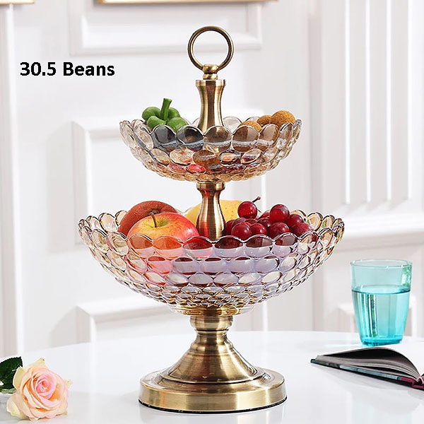 Kệ đựng bánh kẹo trái cây buffet 2 tầng thủy tinh NW003