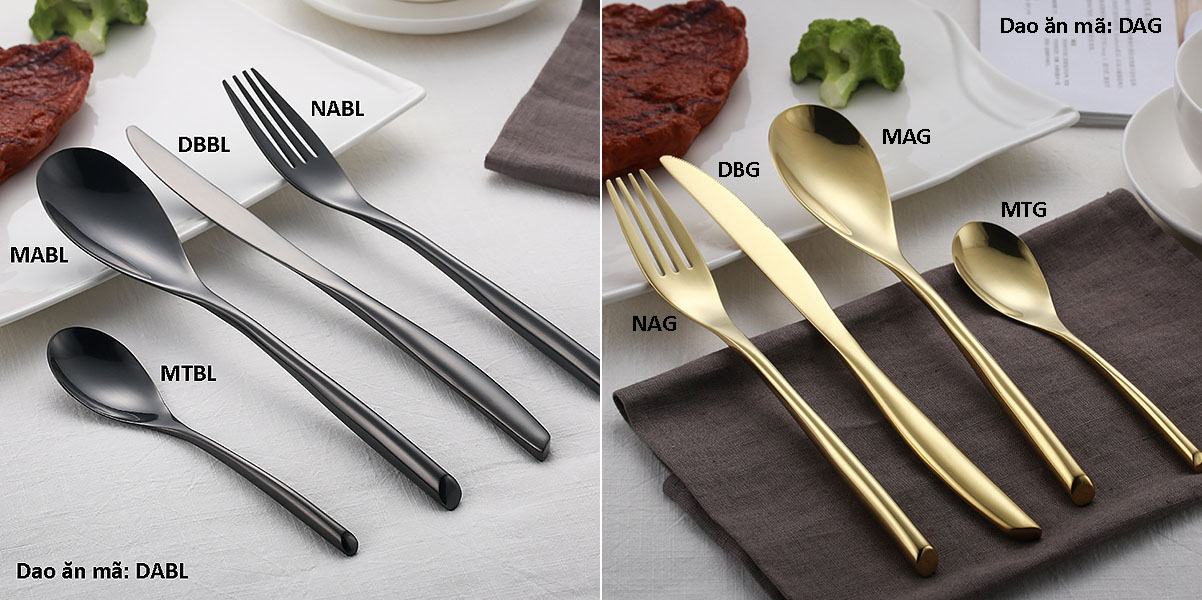Bộ dao muỗng nĩa inox 304 mạ vàng Jubilee Y628.