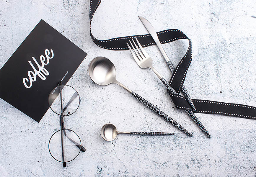 Bộ dao muỗng nĩa đũa inox 304 mạ vàng 18k OEM B202