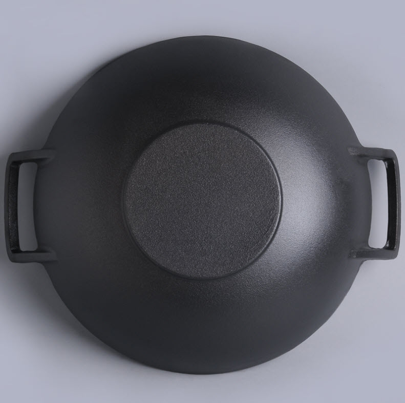 Chảo gang bầu 2 quai không chống dính 32-36cm OEM CO008