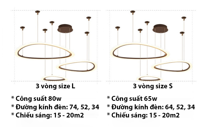 Đèn thả trần đèn treo trần vòng led Youerte YE9912