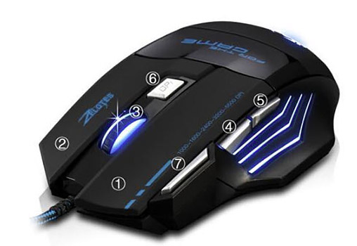 Chuột chơi game có led đổi màu 5500DPI Zeletos T80A