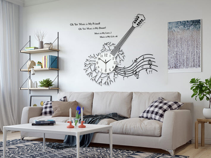 Đồng hồ treo tường guitar Jiuda JT1626