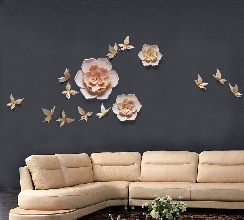 Đồng hồ hoa nổi 3D trang trí tường ArtTime DIY10A3