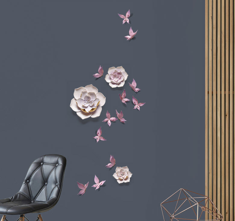 Đồng hồ hoa nổi 3D trang trí tường ArtTime DIY10A3