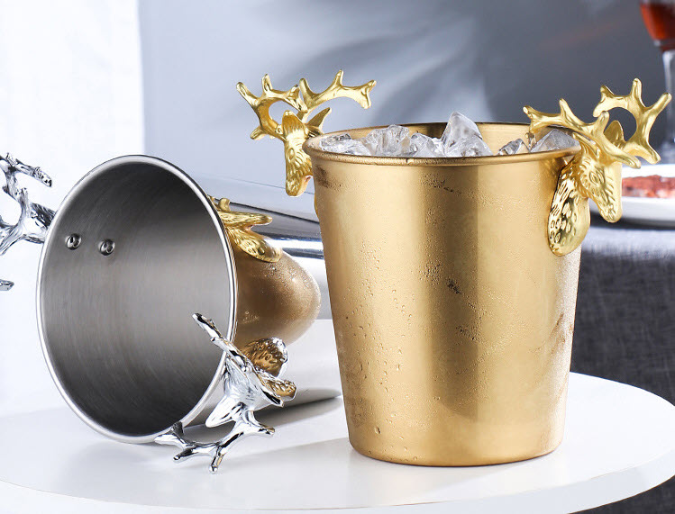 Xô đá inox 304 tay cầm Đầu Hưu xô ướp lạnh đồ uống ML0001