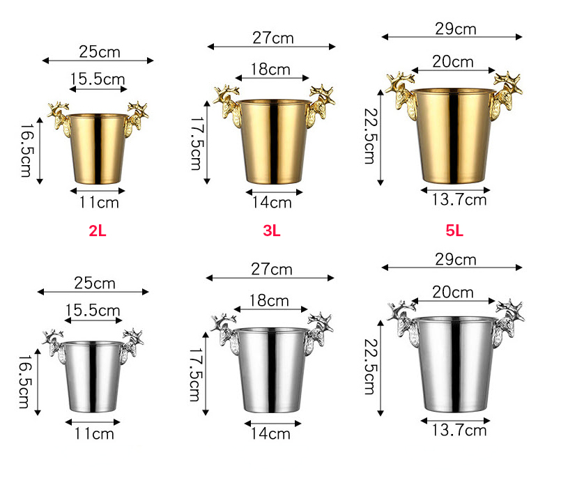 Xô đá inox 304 tay cầm Đầu Hưu xô ướp lạnh đồ uống ML0001