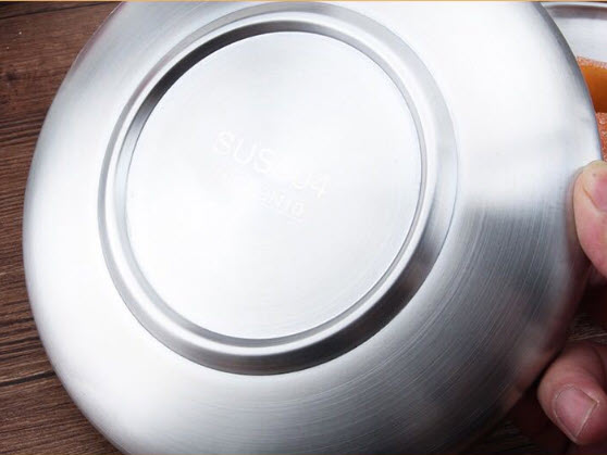 Đĩa inox 304 cấu tạo 2 lớp chống bỏng đựng thức ăn OEM ALR332