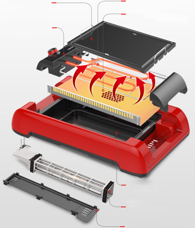 Vỉ nướng điện có hệ thống hút khói Liven J5300