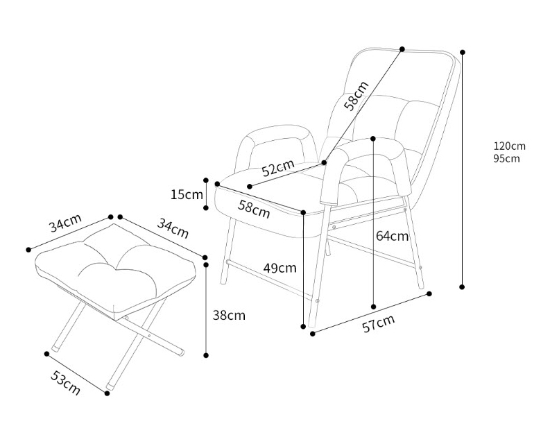 Ghế sofa kèm gác chân Wubao WQBB2