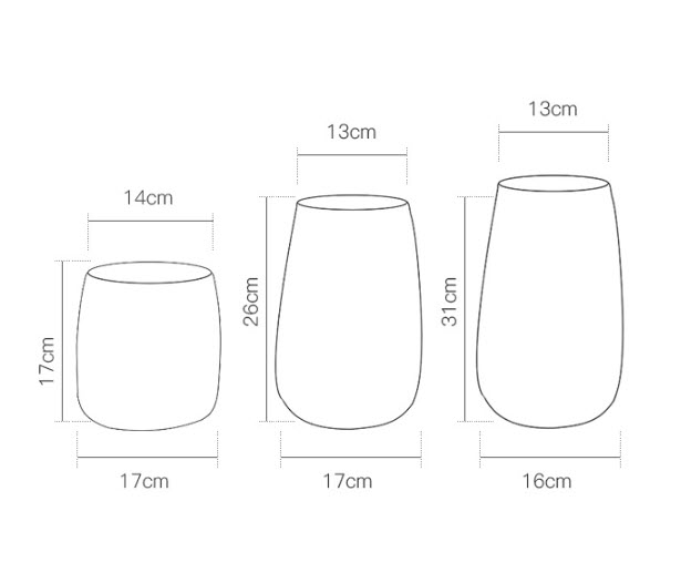 Bình bông thủy tinh handmade dáng bầu Bixuan BXSG552