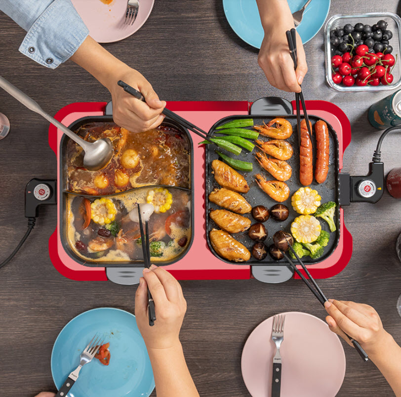 Nồi đa năng ăn lẩu nướng BBQ Jupai JHG001