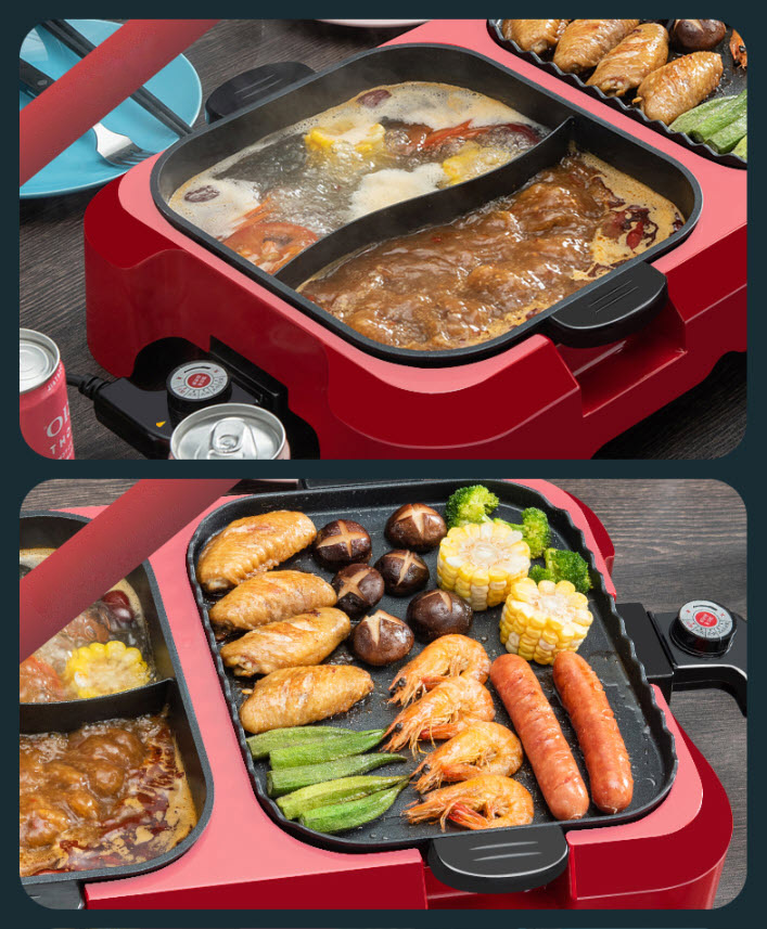 Nồi đa năng ăn lẩu nướng BBQ Jupai JHG001