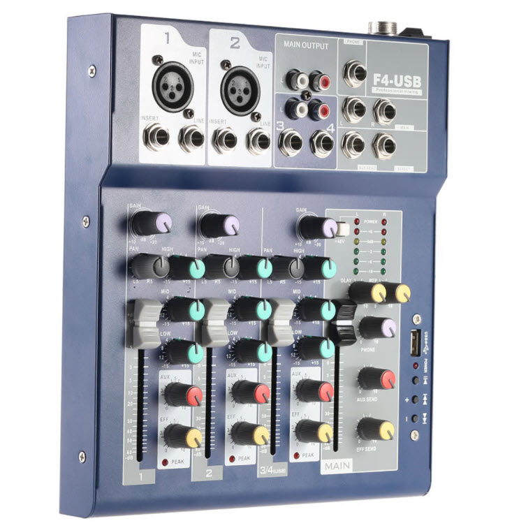 Mixer 4 channel kết nối bluetooth Landis F4