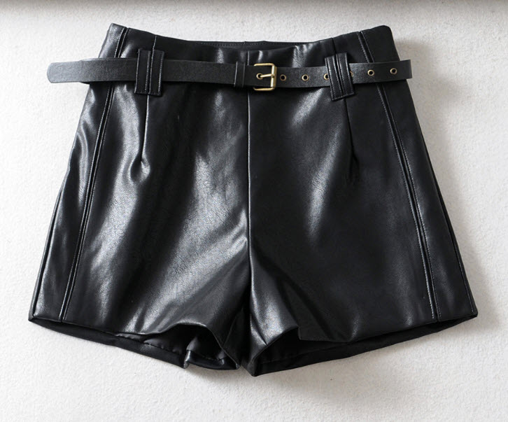 Quần short nữ da PU ASG254