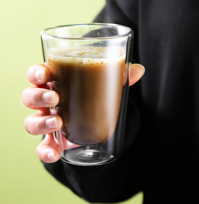 Ly uống cafe thủy tinh cách nhiệt Duoter DT266492