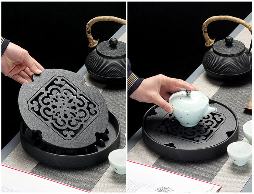 Khay pha trà sứ ceramics Shengda HTCP035