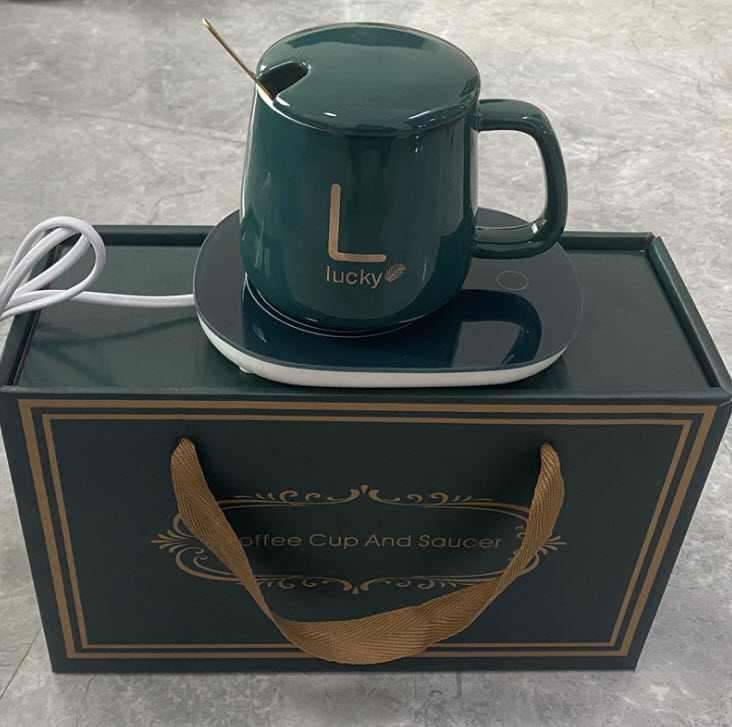 Ly sứ kèm mâm nhiệt hâm nóng Mikuri MB003