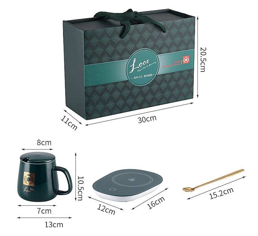 Ly sứ kèm mâm nhiệt hâm nóng Mikuri MB003