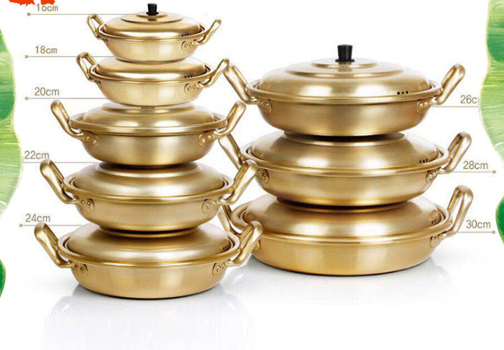 Nồi lẩu nhôm vàng nhập khẩu Hàn Quốc HanQiao HQ002