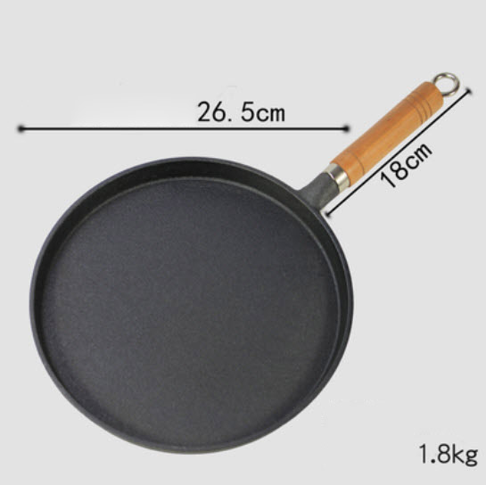 Chảo gang đáy bằng nướng bánh nướng thịt 26cm OEM CY005