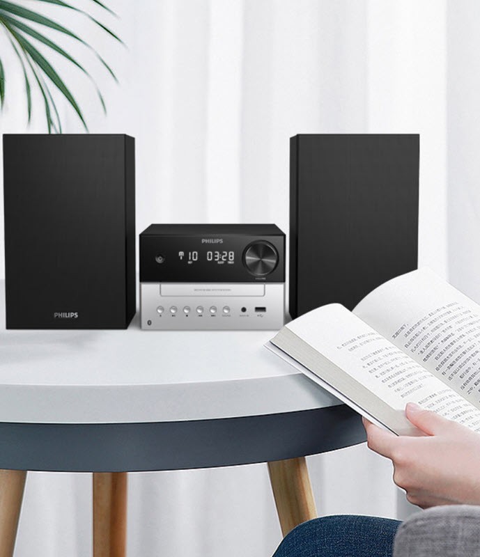 Dàn âm thanh mini bluetooth Philips TAM3205 CD/FM hẹn giờ