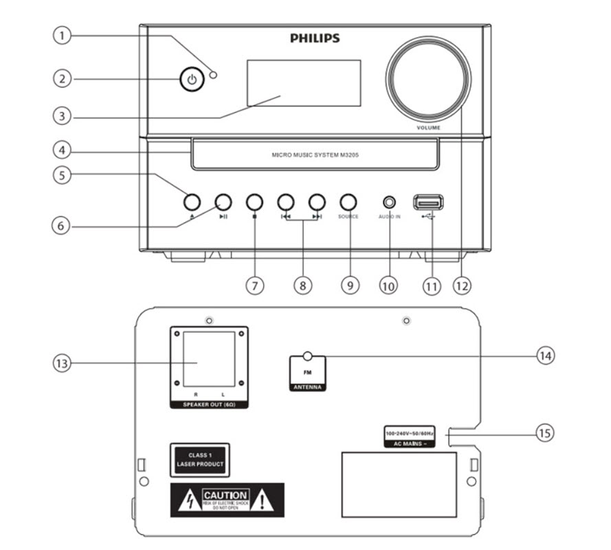 Dàn âm thanh mini bluetooth Philips TAM3205 CD/FM hẹn giờ
