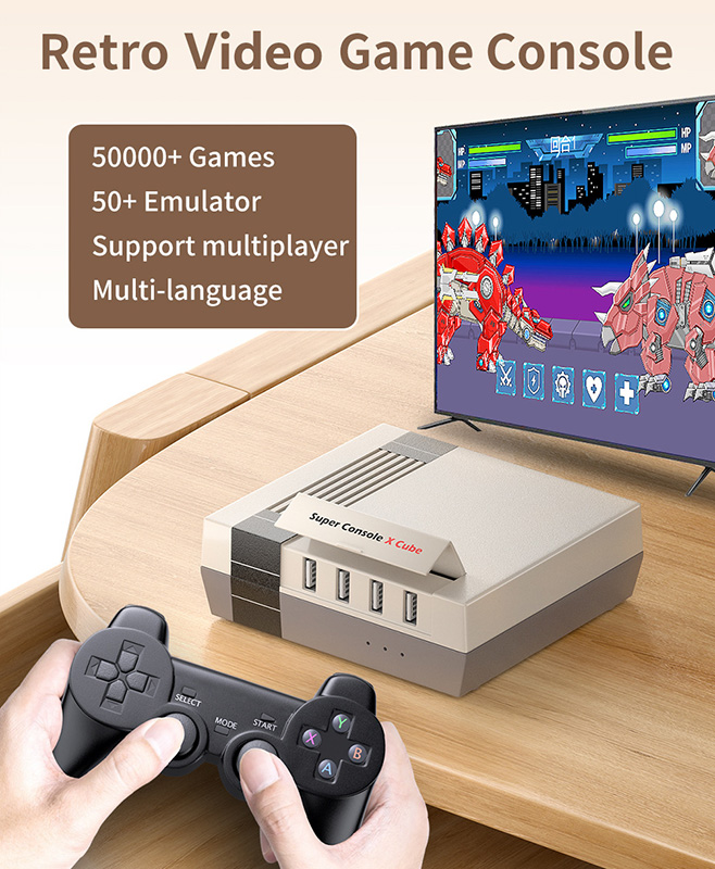 Máy chơi game ngày xưa HD tay cầm không dây Super Console X-CUBE