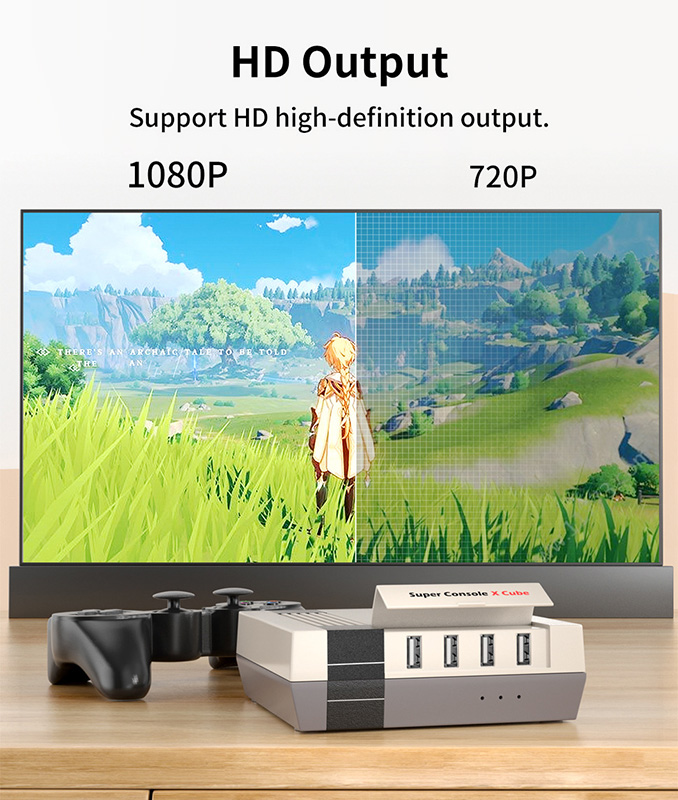 Máy chơi game ngày xưa HD tay cầm không dây Super Console X-CUBE