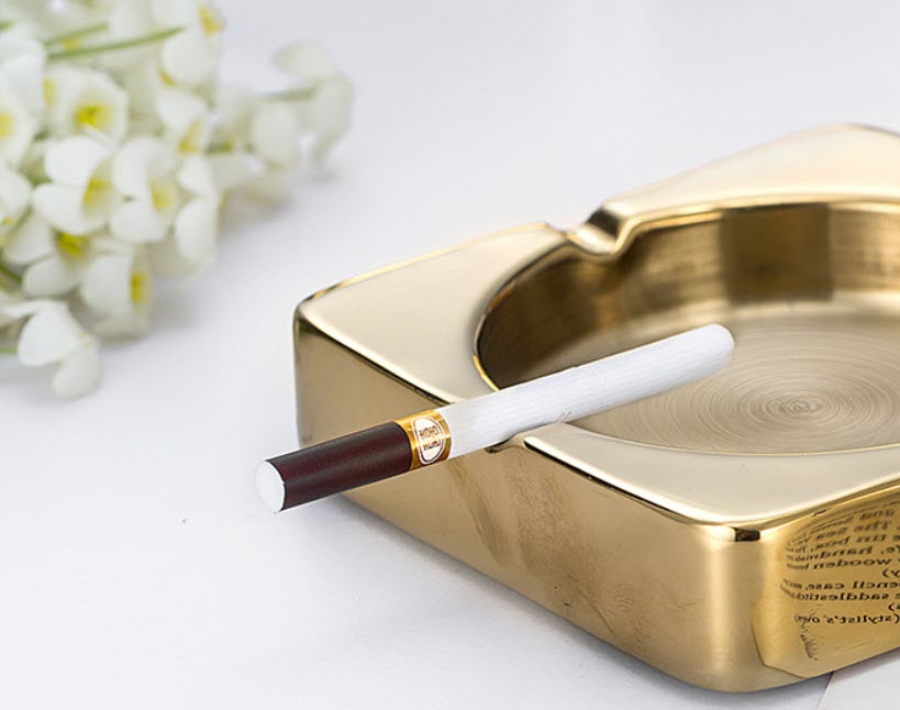 Gạt tàn 2 lớp chống nóng inox 201 mạ vàng Millai ML2422