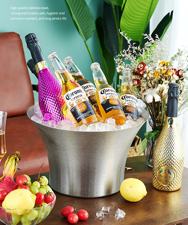 Xô đá xô ướp vang ướp bia cho nhà hàng inox 304 Millai ML2427