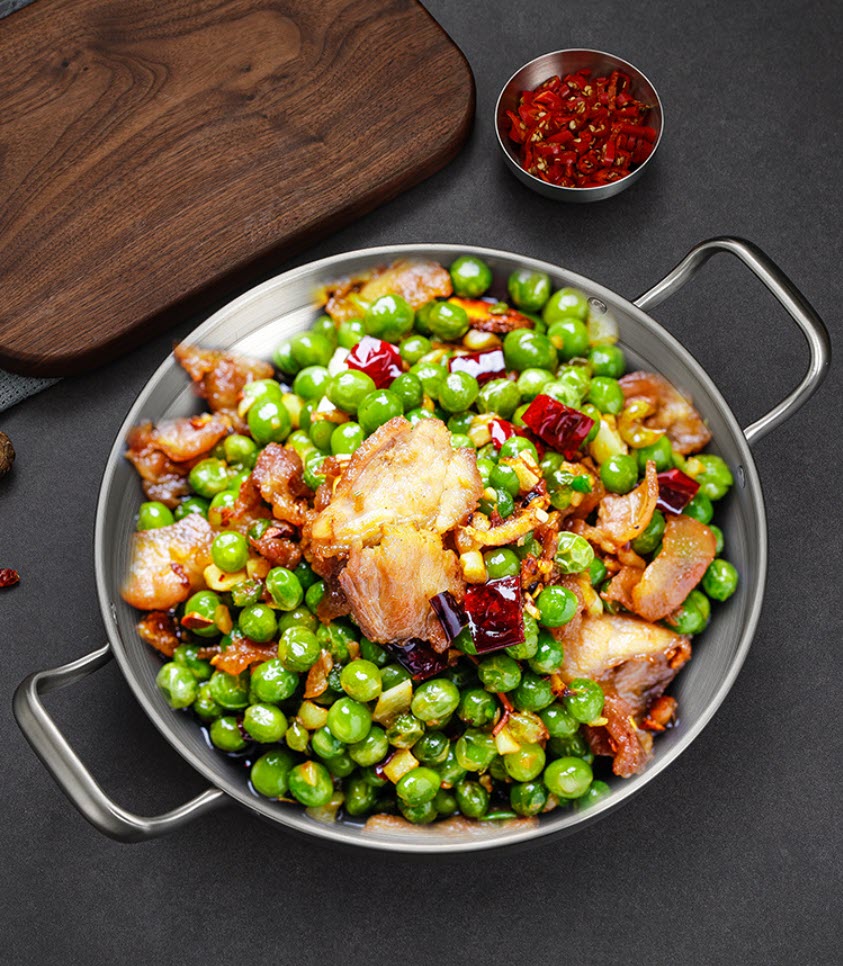 Chảo inox nồi ăn món lẩu khô Hàn Quốc OEM CM62621