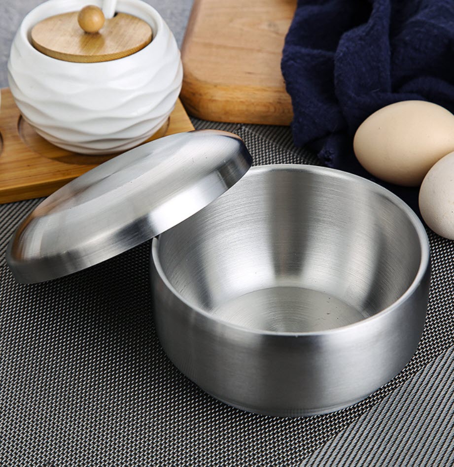 Chén inox 2 lớp có nắp đựng thức ăn gia vị OEM CM51512