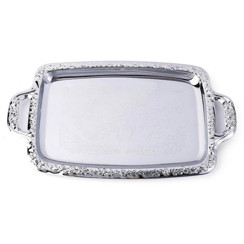 Khay inox 2 tay cầm chữ nhật OEM B181