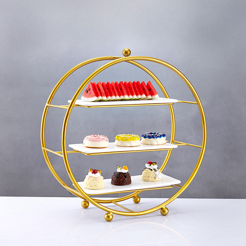 Kệ trưng bày bánh kẹo tiệc buffet 3 tầng OEM JD0035