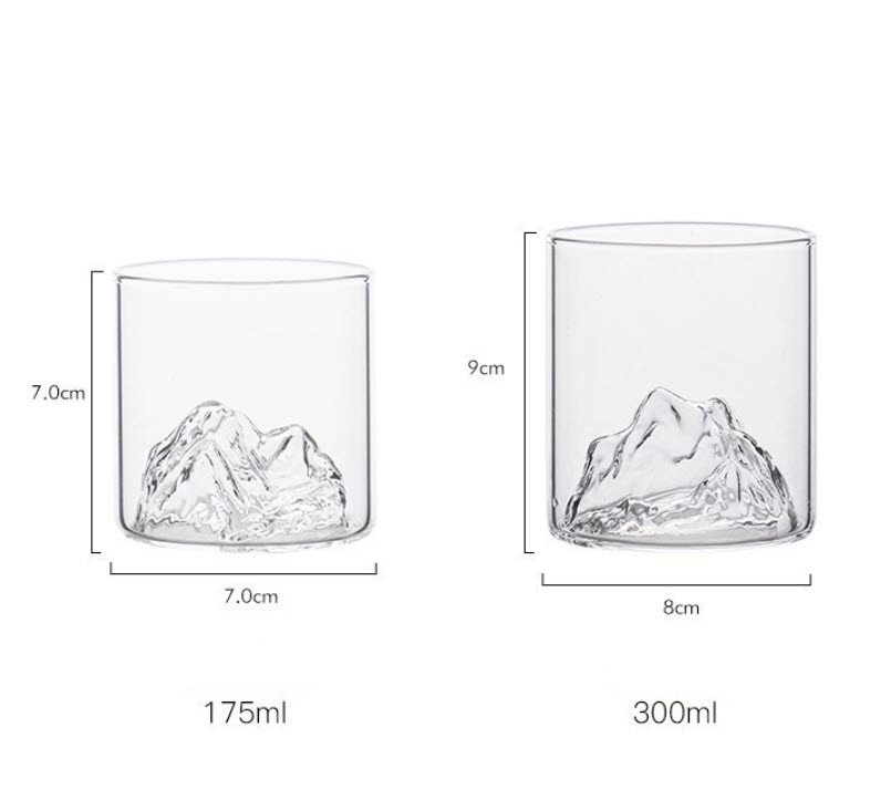 Ly rượu tây thủy tinh ngọn núi 3D OEM GX014