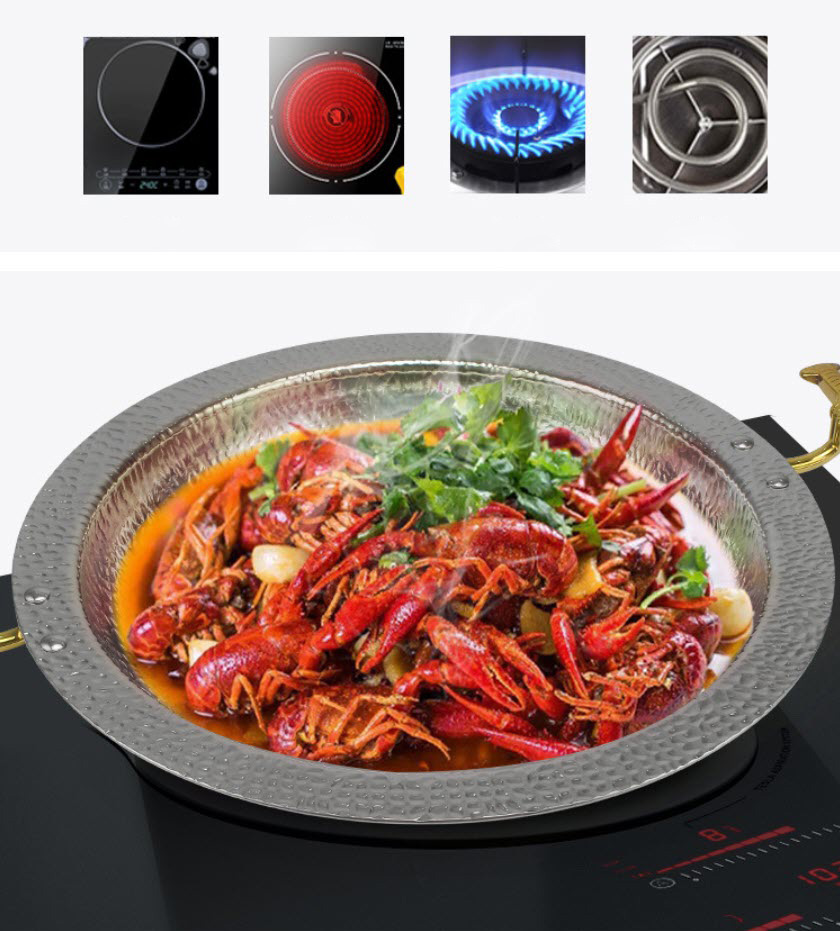 Nồi lẩu khô 3 lớp inox 304 handmade OEM MF6652